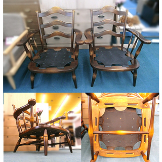 札幌 希少品【2脚セット 飛騨産業 のりくら アームチェア】乗鞍