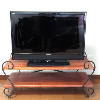 テレビ台 AVボード 幅90cm クラシカルなアイアン×木目の画像