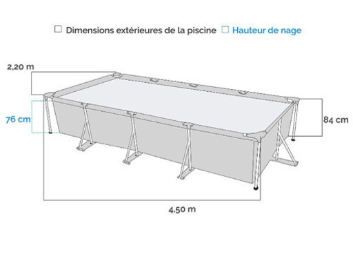 INTEX(インテックス)  レクタングラフレームプール 450×220×84cm 28273   ※値下げしました！