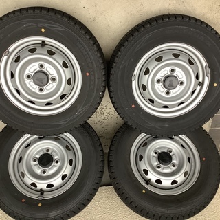 バリ山　スタッドレスタイヤ　ホイールセット　145R12  6P DUNLOPの画像