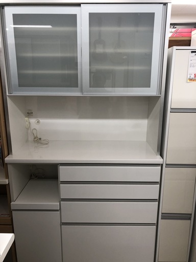 【終了】J162 松田家具　食器棚 キッチンボード カップボード キッチン収納 　大川家具