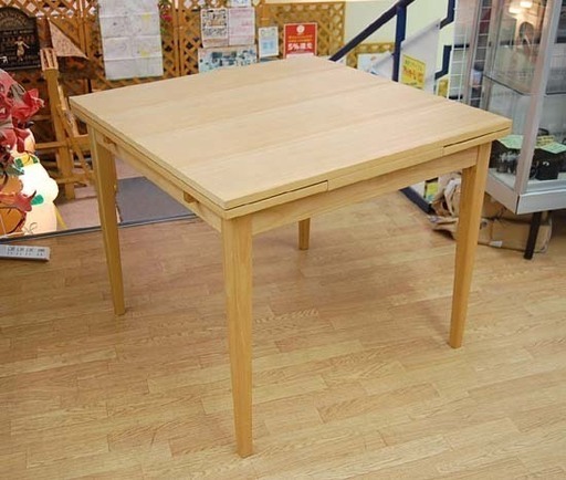 MUJI 無印良品 エクステンションテーブル タモ材 ダイニングテーブル バタフライ 幅85～135㎝ 伸縮式 良品計画☆ PayPay(ペイペイ)決済可能 ☆ 札幌市 清田区 平岡