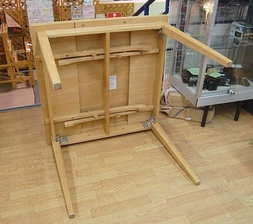 MUJI 無印良品 エクステンションテーブル タモ材 ダイニングテーブル バタフライ 幅85～135㎝ 伸縮式 良品計画☆ PayPay(ペイペイ)決済可能 ☆ 札幌市 清田区 平岡