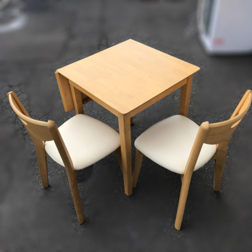 【自社配送は札幌市内限定】バタフライテーブル ＋ ポーターチェアー ２脚セット ノーブランド ナチュラルブラウン系