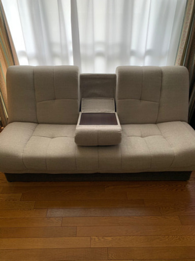 交渉中　美品　3人掛けソファーベッド　モカ