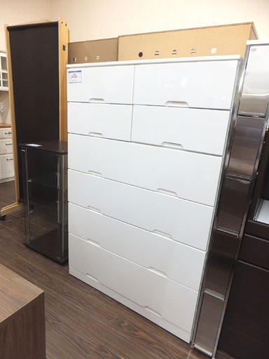 札幌 引き取り 6段チェスト 白 タンス 衣類収納 ハイチェスト 木製 整理ダンス