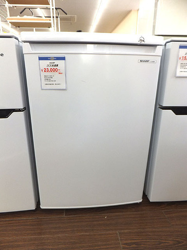 札幌 引き取り シャープ 冷凍庫/ストッカー 1ドア 86L 2019年製 FJ-HS9X-W