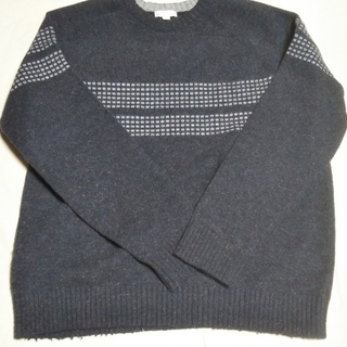 GAP ｳｰﾙ/ﾅｲﾛﾝ柄入り ｸﾙｰﾈｯｸｾｰﾀｰ(古着)