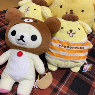 ポムポムプリンギガジャンボぬいぐるみ　マフィンと一緒ジャンボぬい...