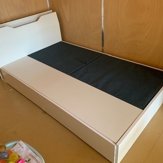 セミダブル ベッド 白 収納あり