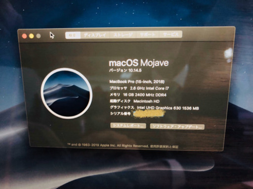mac book pro2018 15inch スペースグレイ　純正アダプタ付