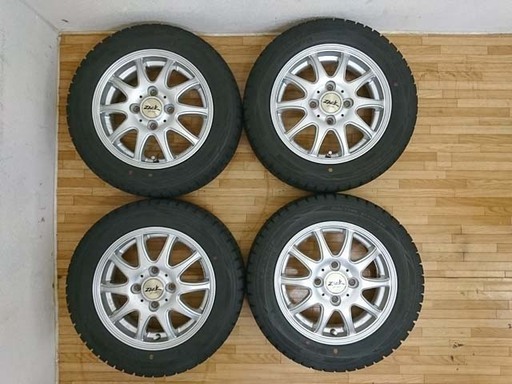 ガリ無し社外アルミ付 17年ダンロップ スタッドレスタイヤ155/65R13⑲