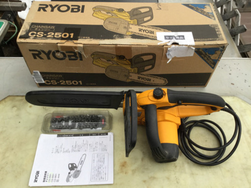 中古　電動チェンソー　RYOBI　 　有効切断長さ　25　 （ｃｍ）　CSー2501 　チェーンソー　 ガーデニングソー