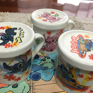 プレゼントに！ スティッチ蓋付きマグセット