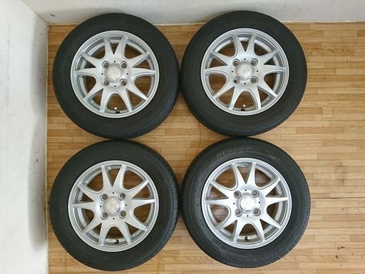 ガリ無し社外アルミ付 17年ダンロップ 夏タイヤ155/65R13⑳