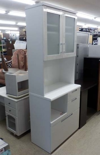 PayPay対応 レンジボード 2枚扉 ニトリ/nitori ホワイト 食器棚 キッチンボード 札幌市西区西野