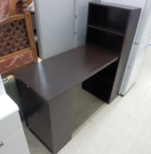 PayPay対応 フリーデスク 幅122cm ダークブラウン PCデスク オフィスデスク 札幌市西区西野