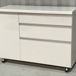 美品！パモウナ キッチンカウンター◇ハイグロストップ◇メタリック...