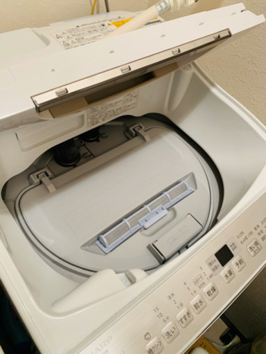 【美品】Sharp 縦型洗濯乾燥機 上開き 洗濯5.5kg/乾燥3.5kg × 1 ES-TX5B-N(ゴールド)