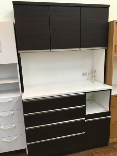 ３枚扉レンジボード ダークブラウン