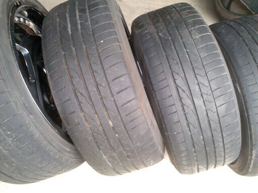 GODFATHER メッキ　深リム　18インチ 8.5J ８穴マルチ オフセット３５　 ２２5/４５R18  4本 　ビッグキャリパー対応