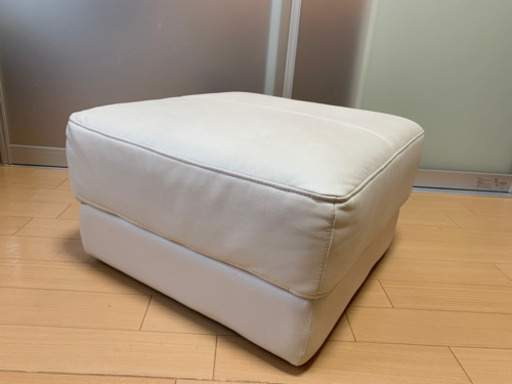 オットマン　合皮レザー　白