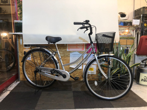 26インチ ママチャリ 自転車 シルバー セール AYASE ママチャリ