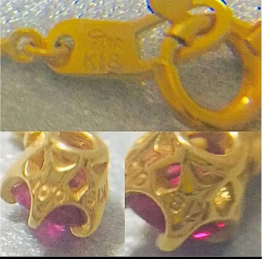 （美品）スタージュエリー  k18 ルビー＆ダイヤ スターネックレス