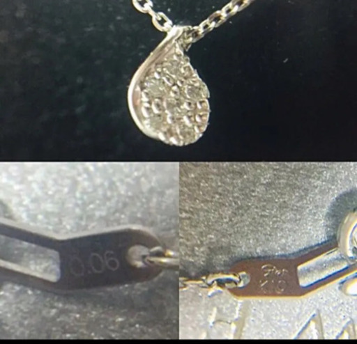 （美品）スタージュエリー  ダイヤ パヴェ しずく型ネックレス✨0.06ct☆
