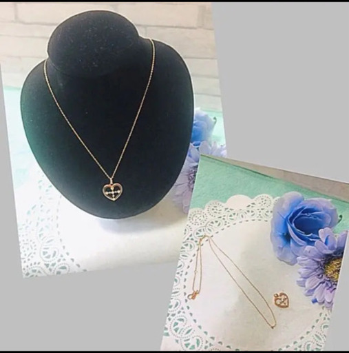 ヴァンドーム 青山 k10 ハート＆クロス ネックレス♡トップ取り外し可能