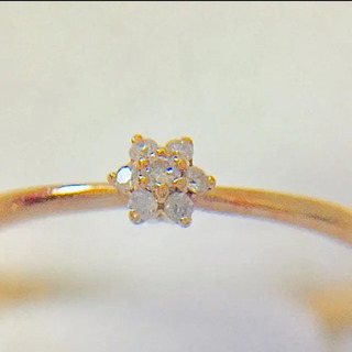 美品）jupiter k10 ダイヤモンド フラワー＆パヴェ リング✨7号