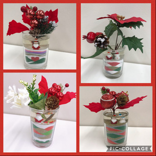 カラーサンドでXmas飾りの画像