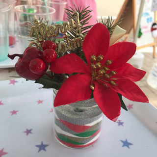カラーサンドでXmas飾りの画像