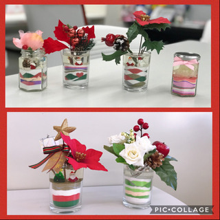 カラーサンドでXmas飾りの画像