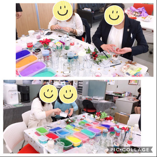 カラーサンドでXmas飾りの画像