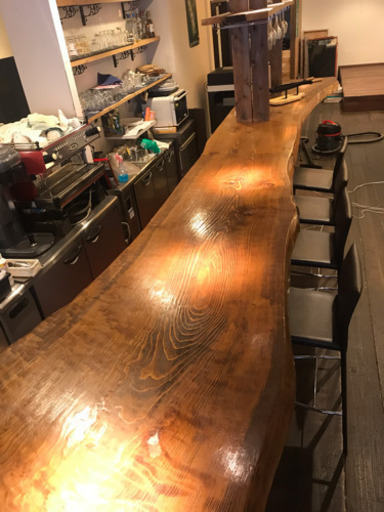 一枚板 吉野の杉の木 カウンター 机