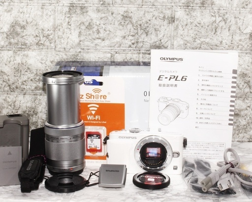 極上美品＆スマホ転送★自撮り＆手振れ補正オリンパス E-PL6 望遠レンズセット