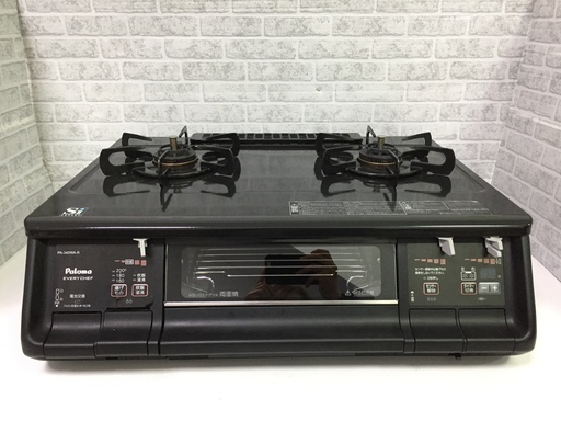 Paloma　ガステーブル　水なしワイドグリル両面焼　LPガス　PA-340WA-2R　中古品5678