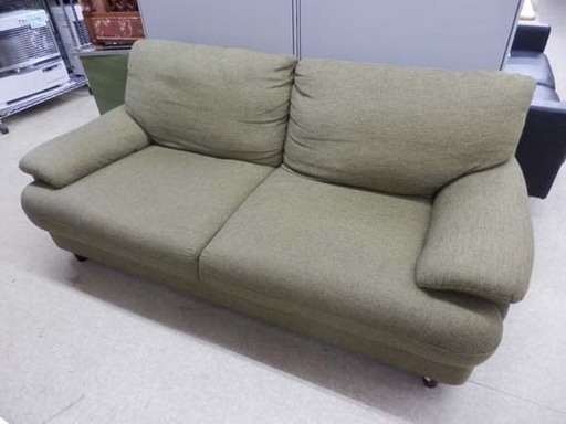 PayPay対応 NITORI/ニトリ 3人掛けソファ 布張り モスグリーン 札幌市西区西野