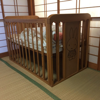 ミッフィー ベビーベッド ナチュラルブラウン【帰省時のみ取引可・...