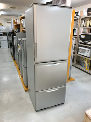 【リサイクルサービス八光　田上店　安心の3か月保証　配達・設置OK】シャープ SHARP 冷蔵庫(幅60.0cm) 350L 両開き 3ドア シルバー系 SJ-W351E-S