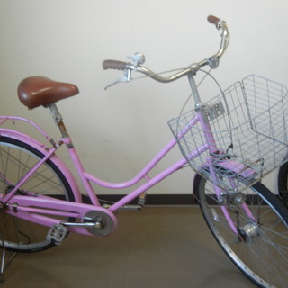 ﾌﾞﾘｼﾞｽﾄﾝ 26インチ カゴ付き自転車 ピンクカラー 中古