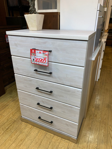 未使用 国産 日本製 5段チェスト 北欧Style