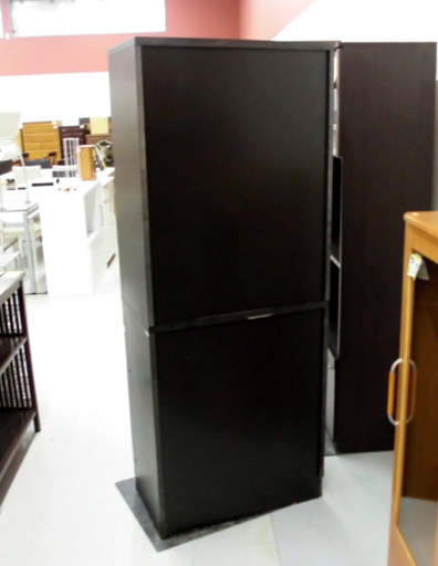 カリモク家具 chitano チターノ ダイニングボード 食器棚 幅68.5cm×奥行40cm×高さ175cm ダークブラウン 苫小牧西店