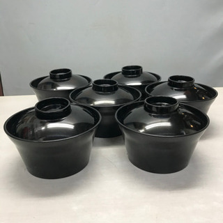 メラミン食器丼☆80853どんぶり蓋付6個セット
