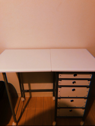 折りたたみデスク　パソコンデスク　収納　引き出し付き
