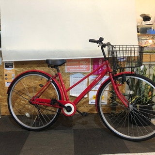 【美品】27インチ 自転車　レッド