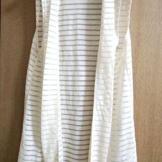 新品未使用✨透かし編みサマーニットの茶系ロングカーディガン重ね着 （M）値下げの画像