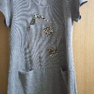 新品同様✨ビーズデザインの半袖ワンピース風チュニック （M）300円値下げ！の画像