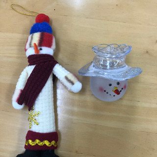 美品スノーマン☆クリスマスオーナメント2点セット
